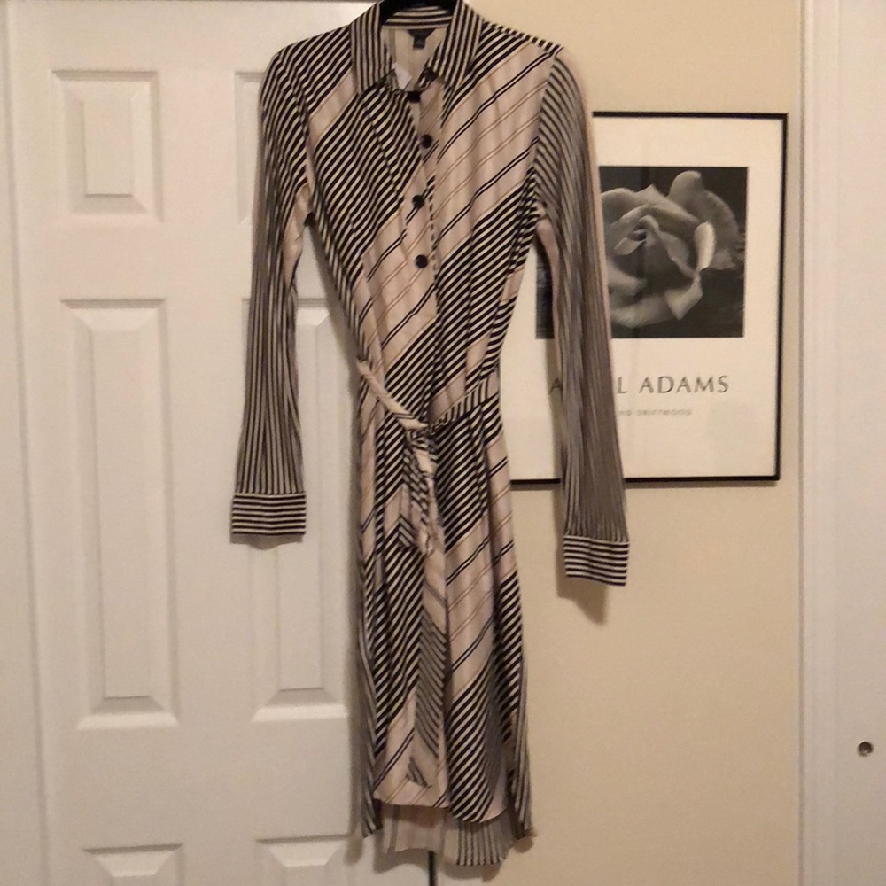 Rayon belted shirt dress from Ann Taylor